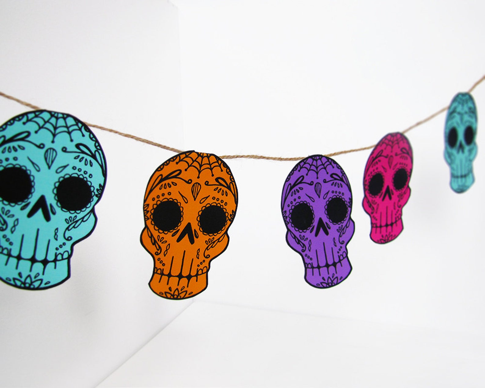 Printable Sugar Skull Garland DIY Decor Day of the Dead - Etsy