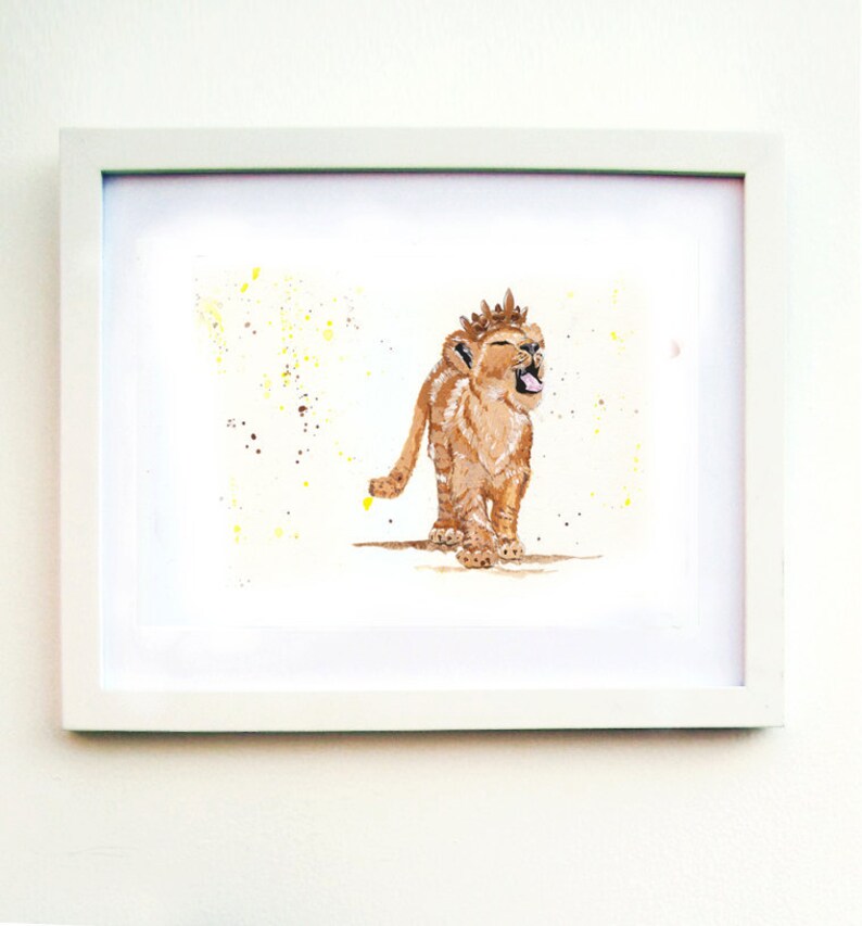 Nursery Art Lion King Art Print Fairytale Children Cub Crown