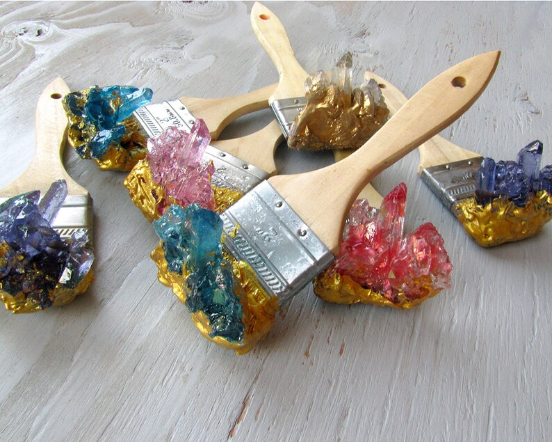 Crystal Paintbrush Hanger Hooks Resin Art Sculpture Quartz Etsy