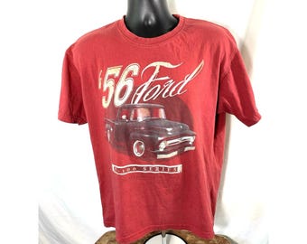 Ford F100 Truck Graphic Tee Red L