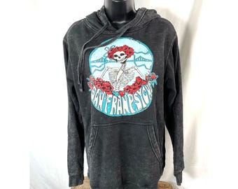 San Francisco Skeleton Hoodie Acid Wash S