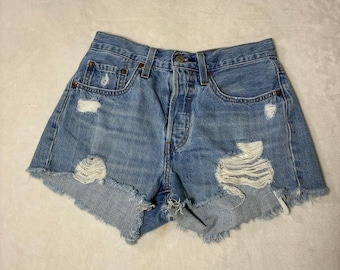 Levi’s W26 Distressed Cutoff Denim Shorts High Rise