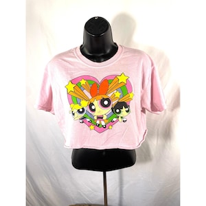 Powerpuff Girls Crop Tee Pink Cartoon Network M