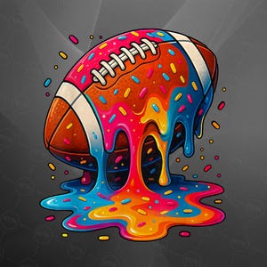 Football Drip Boys Football Ice Cream Sprinkle Respect Drip Png, Digital Download