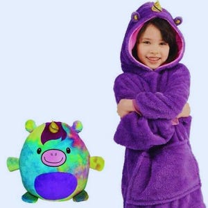 Children's Cartoon Pets Hoodie Blanket