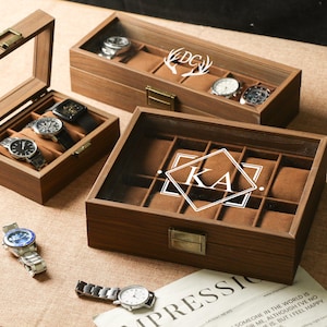 Personalized Wooden Watch Box, Engraved Watch Holder，Watch Holder for Dad，Gift for Him，Boyfriend Gift，birthday gift，Anniversary Gift