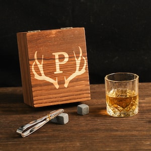 Personalized Whiskey Glass Set with Wooden Box, Groomsmen Gift, Best Man Gift, Groomsman Proposal, Groomsmen Thank You Gifts, Gifts for Men