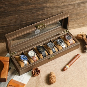 Personalized Wooden Watch Box, Engraved Watch Holder, Birthday Gift for Him, Boyfriend Gift, Anniversary Gift for Husband, anniversary gift