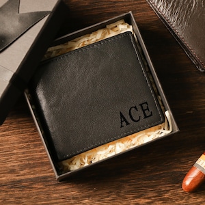 Personalisiertes Leder Portemonnaie, Gravur Portemonnaie, Bräutigam Portemonnaie, Personalisiertes Portemonnaie, Geschenke für Väter, Geburtstagsgeschenk, Geschenkbox Portemonnaie
