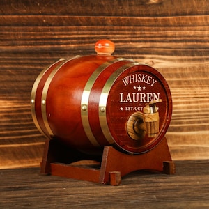 Personalized Engraved Whiskey Barrel 3L | Mini Wood Whiskey Barrel | Birthday Gift for Dad|Anniversary Gift | Wood Barrel | Gift for Him