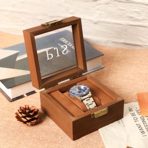 Custom Engraved Watch Box , Personalized Watch Case, unique gifts for boyfriend , gift for him , Anniversary Birthday Gift for Men