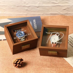 Custom Engraved Watch Box , unique gifts for boyfriend , gift for him , Anniversary Birthday Gift for Men
