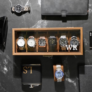 Custom Engraved Watch Box | Gift for Dad | Birthday Gift for Men | Personalized Watch Storage Case| Fathers Day Gift | Anniversary Gift