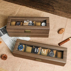 Personalized Watch Case,Engraved Watch Holder,Anniversary Birthday Gift for Men，Boyfriend Gift，Anniversary Gift for Husband，Custom Watch