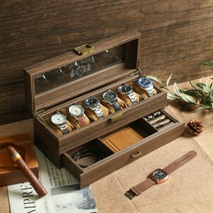Personalized Watch Case,Engraved Watch Holder,Anniversary Birthday Gift for Men，Boyfriend Gift，Anniversary Gift for Husband，Custom Watch