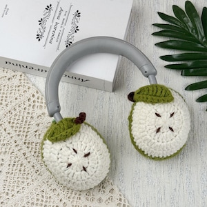 Crochet Cute Sony XM4 Headphone Covers,Crochet Fruit Sony XM4 Headphone Covers,crochet headphone accessory sony,Music lover gift