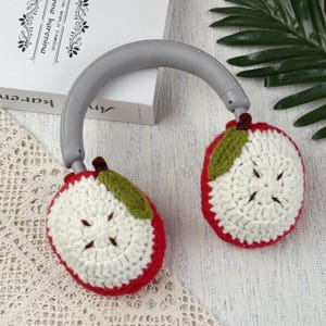 Crochet Cute Sony XM4 Headphone Covers,Crochet Fruit Sony XM4 Headphone Covers,crochet headphone accessory sony,Music lover gift