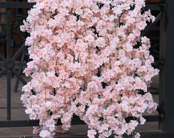 180cm Artificial Cherry Blossom Garland, Pink Silk Flower Vine for Wedding Arch Garden Party Decor