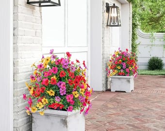 UV Resistant Artificial Flower Bundle, Faux Outdoor Shrubs for Home & Garden Decor Outdoor artificial flowers - Spring Flowers