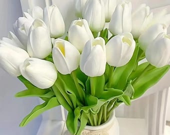10Pcs Real Touch Tulips, Artificial Flowers for Wedding, Home Decor Garden, or DIY Crafts Beautiful Artificial Poppy Flower Stem fake botany