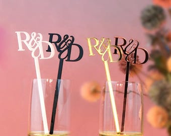 Benutzerdefinierte Getränkerührer, personalisierte Cocktailsticks für Hochzeit-& Partygetränke Personalisierte Namensgetränkerührer Benutzerdefiniertes handbeschriftetes Dekor
