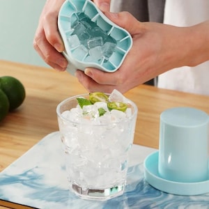 Mini moule à glaçons en silicone seau à glace rond boîte de rangement de glace timbre de cube de ménage pour bar réfrigérateur à monter soi-même congeler outils de bar créatifs