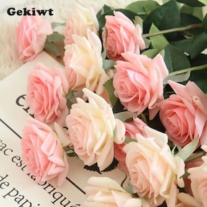 3/5/10PCS Real Touch Latex Roses, Artificial Flowers for Wedding, Party & Home Decor Real Touch Roses, Aritificial Flowers, DIY Florals
