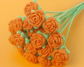1PC Handmade Crochet Tulip, Knitted Flower for Wedding Handmade Finished Crochet Tulips Flower, Crochet Bouquet Bouquet, Anniversary Gift