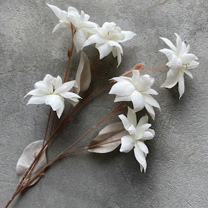 75CM Silk Flower Branch, 6 Heads Artificial Fabric Flowers for Wedding & Home Decor, Faux Spring Plant Stem,| Centerpieces | Floral