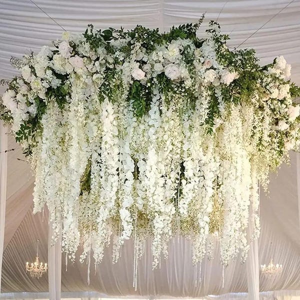 12pcs Artificial Greenery Vine, Faux Garland for Wedding, Party, Home & DIY Decor Flower Boho Home Garden Christmas Wedding Party Wall Decor