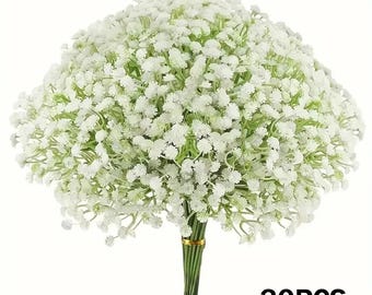30 STÜCKE Künstlicher Schleierkraut, Real Touch Gypsophila für Hochzeit & Wohnkultur