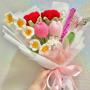 Ramo de flores de crochet