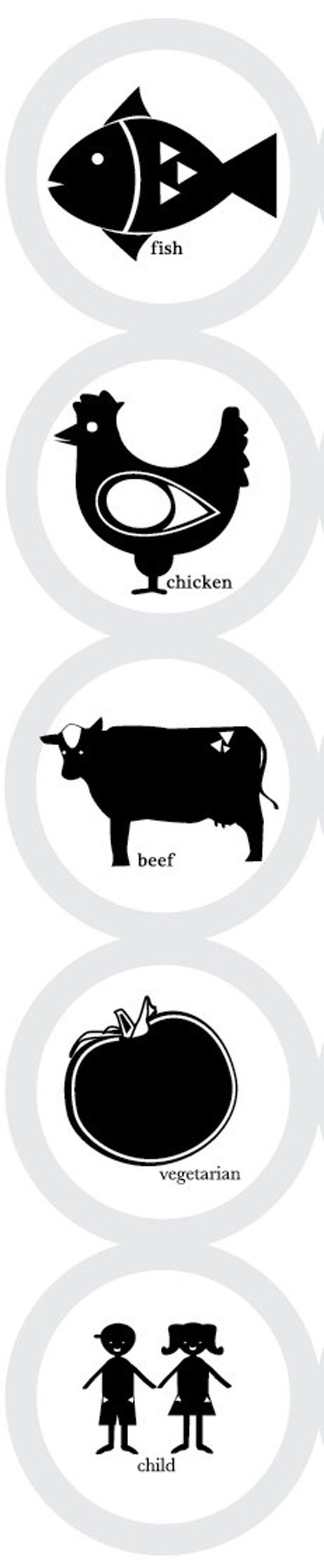 Chicken Fish Beef Vegetarian or Child's Dish Meal Etsy