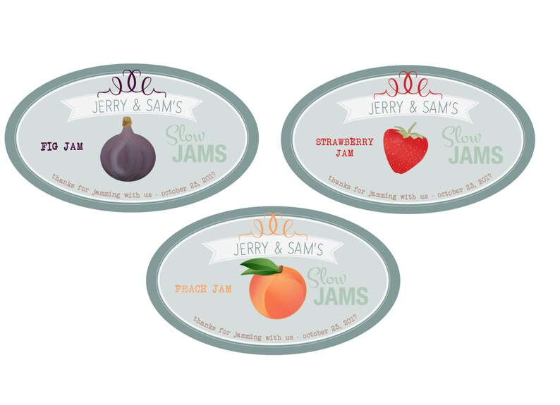 Custom Jam Label WEDDING FAVOR Slow Jams
