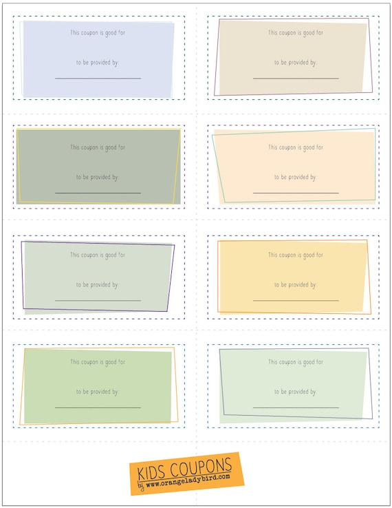 Blank Coupons Printable 8 in Total - Etsy UK