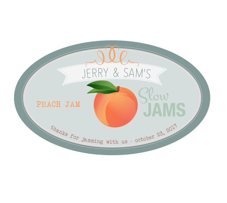 Custom Jam Label WEDDING FAVOR Slow Jams