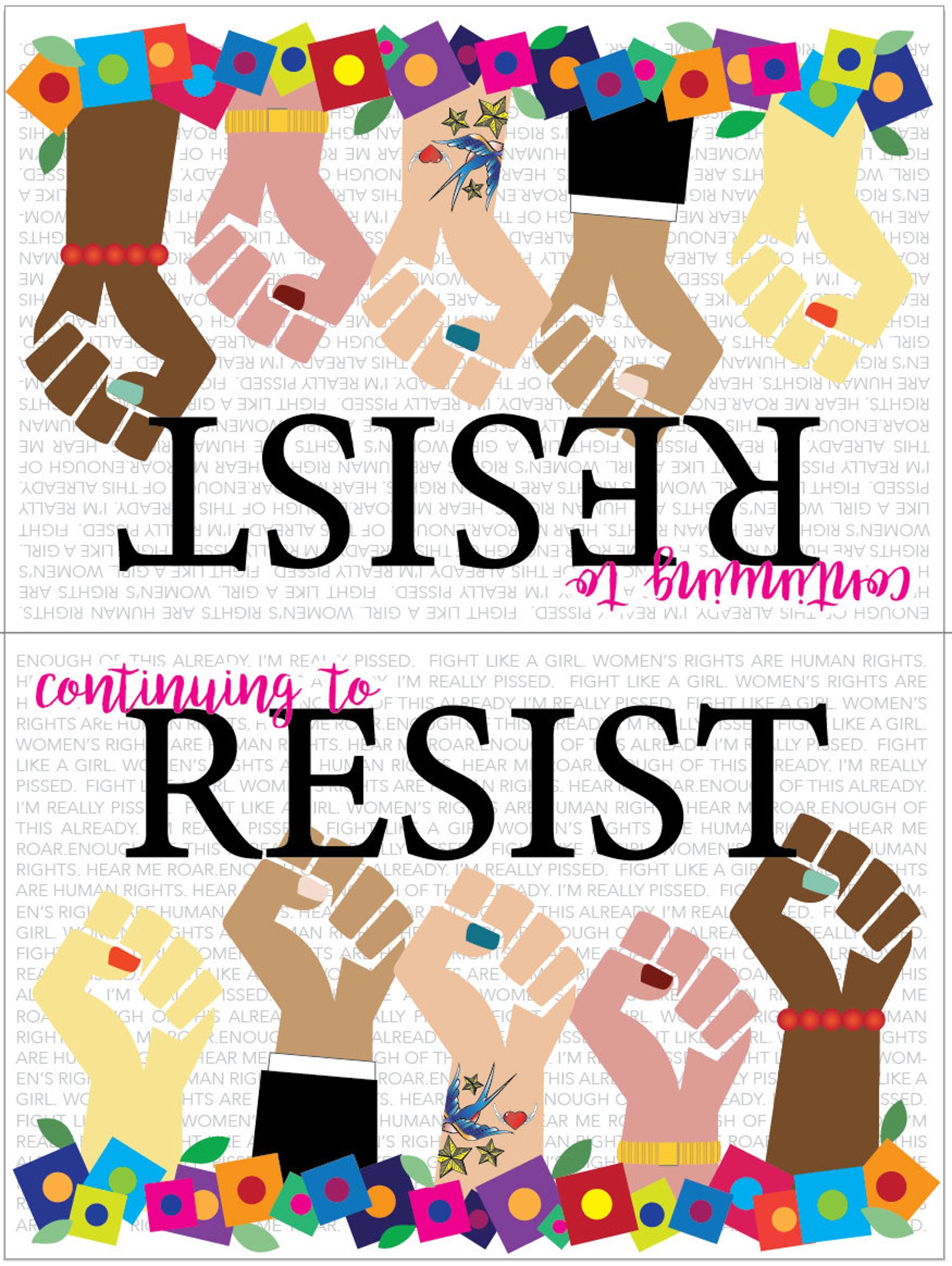 Women's March Posters CONTINUING to RESIST - Etsy