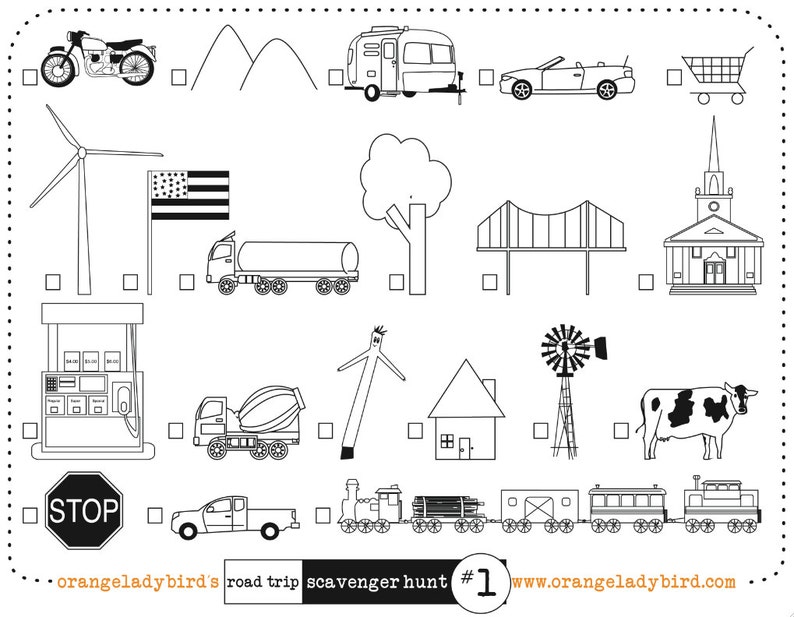 Printable Street Vacation Scavenger Hunt -1- Illustrated Young children Sport Match photograph regarding Road Trip Scavenger Hunt Printable referred to as Printable Street Getaway Scavenger Hunt -1- Illustrated Children Video game Video game