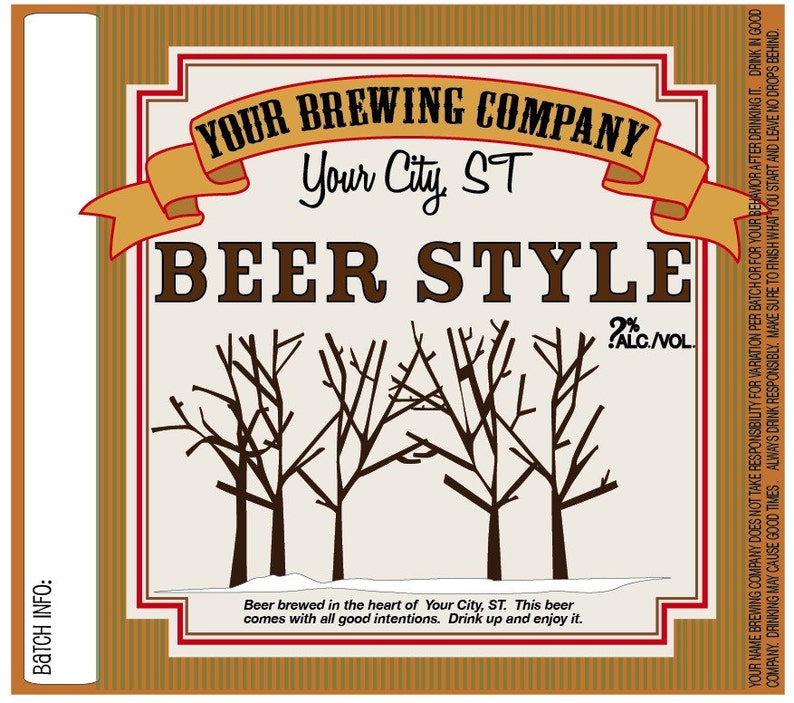 Home Brew Customized Beer Label Exposed Wood Etsy