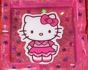 Hi Kitten Ashtray- Handmade with Resin