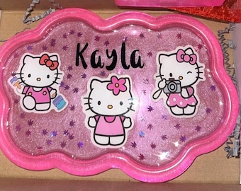 Hi Kitten Trinket Tray- Handmade with Resin- Anime Lovers