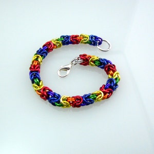 True Colors Rainbow Pride Braid Chainmaille Bracelet