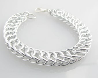 Chainmaille Men's / Women's Silver Chris Bracelet