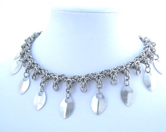 Silver Byzantine Scalemaille Collar Necklace