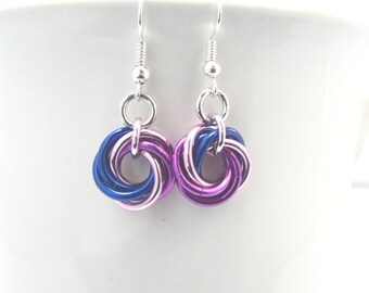 Pride not Prejudice Rosette Chainmaille Earrings