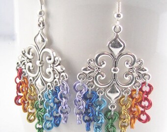 True Colors Fleur de Lis Chandelier Earrings