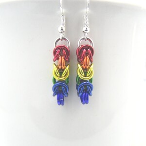 True Colors Rainbow Pride Braid Chainmaille Earrings