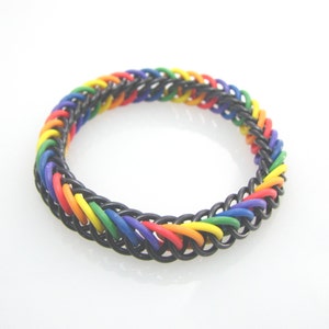 True Colors Rainbow Pride Chainmaille Stretch Bracelet