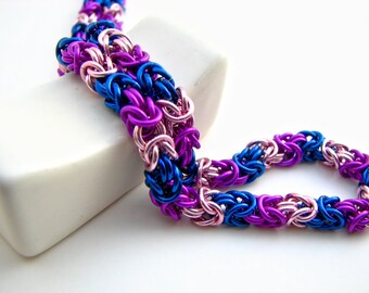 Pride not Prejudice Braid Chainmaille Necklace
