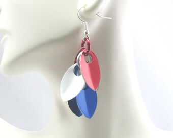 Americana Chainmaille Scale Earrings